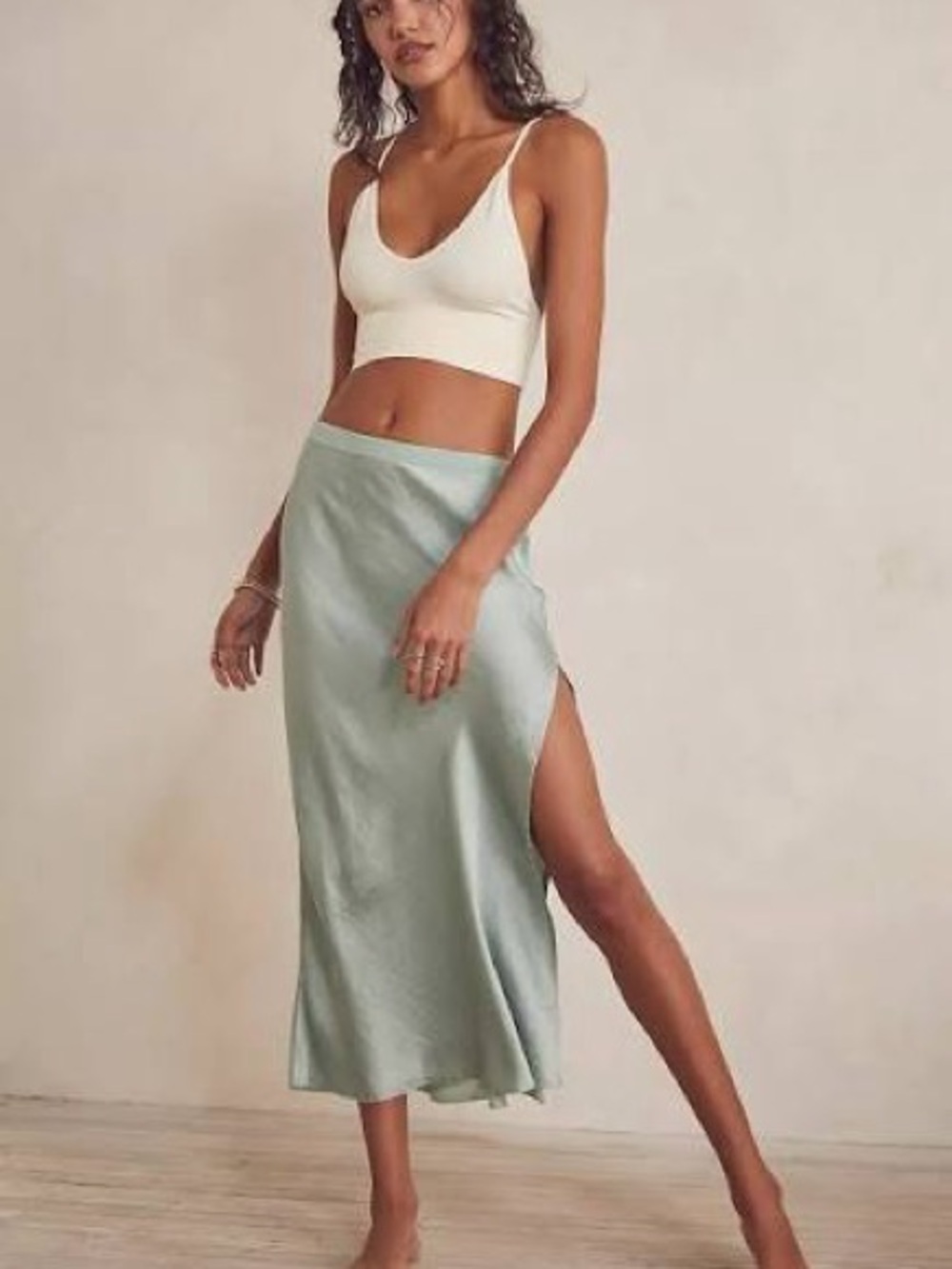 Free People Sweet Talker Half Slip Skirt – Sage Green – Size Small